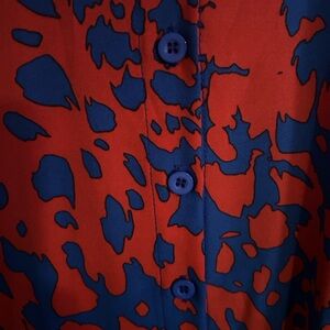Vibrant Red and Blue Patterned Dress